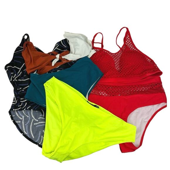 Boohoo & Shore Shapes Women's Green Open Back 3Pc Lot Set Swimwear Size 1XL/XL/L - Picture 1 of 15